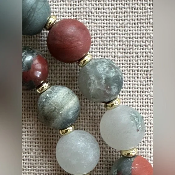 22-1/2 inch Matte Bloodstone bead Necklace NWOT - Picture 7 of 11